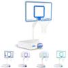 Dunn-Rite Splash & Shoot Pool Basketball Hoop, Adjustable Height Clear Backboard  200lbs Water-Filled Base, Stainless Steel Rim & Waterproof Basketball, Made in USA, Clear Blue view 1