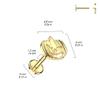 Pierced Owl 16GA ASTM F-136 Implant Grade Titanium Internally Threaded Jack-O'-Lantern Flat Back Stud (Gold Tone) view 2