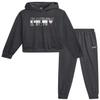 DKNY Girls Sweatpants Set - 2 Piece Active Fleece Girls Sweatshirt and Jogger Youth Kids Sweatpants Matching Set (4-16), Size 4, Charcoal Heather view 1