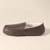 Amazon Essentials Men's Moccasin Slippers, Dark Brown Faux Leather, 9 view 2