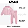 DKNY Girls Sweatpants Set - 2 Piece Active Fleece Girls Sweatshirt and Jogger Youth Kids Sweatpants Matching Set (4-16), Size 12, Periwinkle view 2