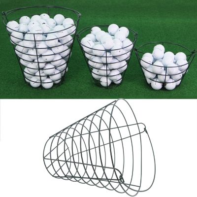 Vomeko Metal Wire Golf Ball Basket with Handle,Golf Ball Basket Metal Material,Golf Ball Storage Basket,Ball Container for Golf Course(Large)