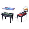 5-in-1 Multi-Game Table - Billiards, Push Hockey, Foosball, Ping Pong, and Basketball (black/red) view 3