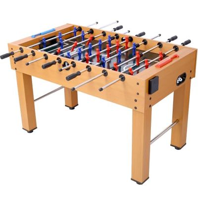 54-Inch Hurricane Foosball Table for Family Game Rooms with Light Cherry Finish, Analog Scoring and Free Accessories (brown)