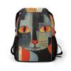 NQLYUT Drawstring Backpack Sports Gym Bag Resistant Sackpack Orange Red Eyes Cat String Bag for Women Men, 45.5x41.5x36cm view 1