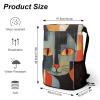 NQLYUT Drawstring Backpack Sports Gym Bag Resistant Sackpack Orange Red Eyes Cat String Bag for Women Men, 45.5x41.5x36cm view 2