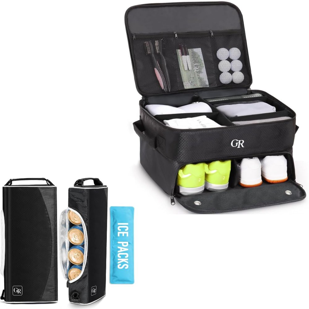 2 Layer Golf Trunk Organizer + Golf Cooler Bag