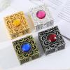 LiuliuBull Square Metal Vintage Trinket Box Necklace Holder Jewelry Container Collectible Gift(Gold) view 2
