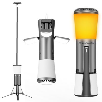 Rechargeable 18000mAh Camping Light with Stand , Telescopic Rechargeable Multifunction Lanterns 7500 Lumens LED Work Light Dimmable IPX7 Emergency Flashlight Emergency, Construction, Power Outages