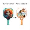 KUAVETO Carbon Fiber Pickleball Paddles Set, All The DIY Fun You can Have with Sugar Skull-BN475 Pattern Custom Made Honeycomb Polymer Core- Includes 2 Paddles, 4 Balls, and a Carry Bag view 3