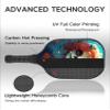 KUAVETO Carbon Fiber Pickleball Paddles Set, All The DIY Fun You can Have with Sugar Skull-BN475 Pattern Custom Made Honeycomb Polymer Core- Includes 2 Paddles, 4 Balls, and a Carry Bag view 4