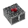 LiuliuBull Square Metal Vintage Trinket Box Necklace Holder Jewelry Container Collectible Gift(Pewter) view 1
