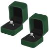KUKUVR 2 Pieces Velvet Ring Gift Box, Small Ring Storage Boxes for Proposal Wedding Engagement Christmas Valentine's Day, Ring Earrings Stud Holder Display box for Woman view 1