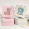 SANDJEST Personalized Jewelry Box, Pink Travel Jewelry Box with Initial J, Small Monogrammed Jewelry Case Organizer for Girls Women Teen Kids, Mini Travel Essentials Gifts for Birthday Christmas view 4