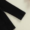 Thorn Tree Girls Skirts Set Knitted Long Sleeve Sweater Top Turtleneck Bow Skirts Shorts Fall Winter Clothes Set (Black,6-12 Months) view 4
