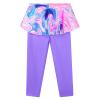 TFJH E 2PCS Long Sleeve Girls Rash Guard Sets UPF 50+ Kids Swimsuits Beachwear Ruffle Skirt Purple Agate 4A view 4