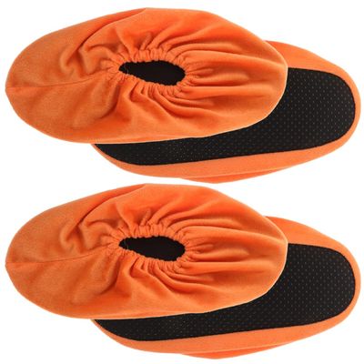 GOOHOCHY Bowling Shoe Covers Reusable Shoe Protectors with Non-Slip Sole and Warm Lining Indoor Sports Accessories for Home Use 2 Pairs 11.61 X 4.72 in