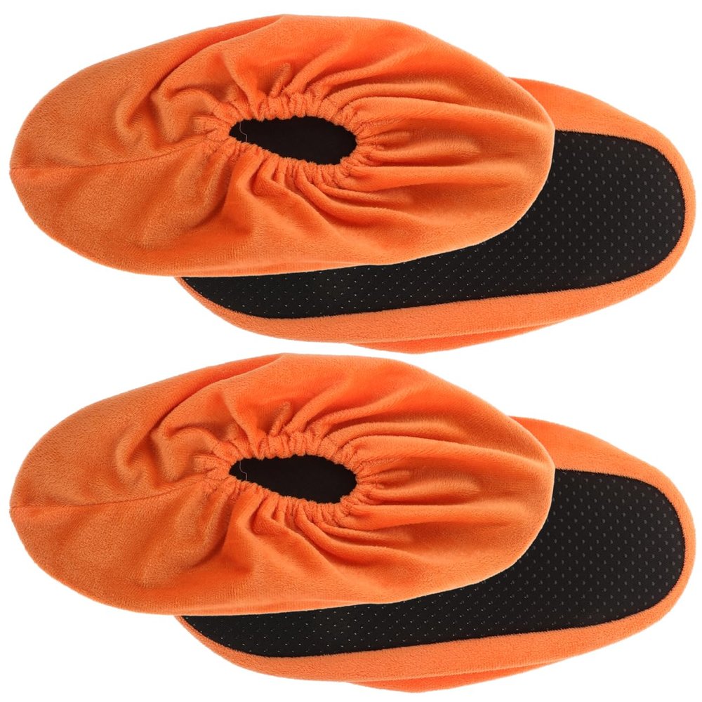 GOOHOCHY Bowling Shoe Covers Reusable Shoe Protectors with Non-Slip Sole and Warm Lining Indoor Sports Accessories for Home Use 2 Pairs 11.61 X 4.72 in