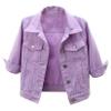 Ocealan Women's Casual Denim Jacket Short Sleeve Button Down Jean Coat Outwear with Pocket Daily Wear Purple 5X-Large view 1