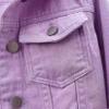 Ocealan Women's Casual Denim Jacket Short Sleeve Button Down Jean Coat Outwear with Pocket Daily Wear Purple 5X-Large view 2