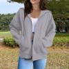 AAZJSS Women's Black & White Zip Up Hoodie & Sweater - Light Jacket & Sweatshirt, Small view 2
