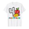 4 Is For Fourth Grade Teacher Pencil Apple Back To School T-Shirt for Men Women Kids
