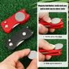 2pcs Golf Divot Repair Tool with Magnetic Ball Marker, Foldable Pop-up Divot Turf Fork Metal Putting Fork for Golf Lover (Black, Red) view 4