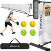 BAGAIL Portable Pickleball Net Set, 22 FT Regulation Size Pickle Ball Net with Ball Collector, Carry Bag, Easy Setup for Outdoor Indoor Driveway - White view 1