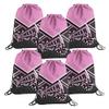 6 Pcs Cheer Drawstring Backpack Cheerleading Drawstring Bag Cheer Accessories Gifts for Cheerleaders (Pink) view 1