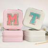 SANDJEST Personalized Jewelry Box, Pink Travel Jewelry Box with Initial M, Small Monogrammed Jewelry Case Organizer for Girls Women Teen Kids, Mini Travel Essentials Gifts for Birthday Christmas view 4