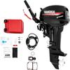 Fluoxtine 246CC Outboard Motor, 2 Stroke 18 HP Heavy Duty Fishing Boat Engine, Short Shaft Outboard Engine with CDI Ignition and Water Cooling System for Fishing Boats, Water Transportation, Black view 1