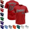 Red White Black Mens Softball Uniforms Baseball Bulk Jerseys Two Button Pullover Softball Jerseys for Adult Slowpitch Custom Team Jersey view 1