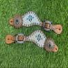 MOUSM SPUR STRAP Western Women, Set Decorated with Holographic Snake Print and Hand Carved Stone Beads Concho view 2