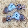MOUSM SPUR STRAP Western Women, Set Decorated with Holographic Snake Print and Hand Carved Stone Beads Concho view 3