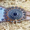 MOUSM SPUR STRAP Western Women, Set Decorated with Holographic Snake Print and Hand Carved Stone Beads Concho view 4
