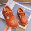 Mary Jane School Shoes for Girls Toddler Dress Shoes for Party Wedding Little Girls School Oxford Flats Shoes for Girls (Brown, 8 Infant) view 3