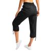 Women's Summer Cargo Pants with Pockets Womens Cargo Capris Pants Drawstring Low Waisted Hiking Jogger Pants Lightweight Outdoor Athletic Travel Casual Loose Comfy Cute 3/4 Trousers Pockets view 3