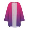 2024 Women's Swim Coverup Chiffon Puff Sleeve Kimono Cardigan Open Front Loose Cover Up Beach Summer Casual Blouse Tops view 2