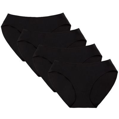 Member's Mark Ladies Hipsters 4-Pack (Size X-Large, Black/Black)