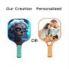 KUAVETO Carbon Fiber Pickleball Paddles Set, All The DIY Fun You can Have with Sugar Skull-BN586 Pattern Custom Made Honeycomb Polymer Core- Includes 2 Paddles, 4 Balls, and a Carry Bag view 3