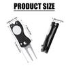 2pcs Golf Divot Repair Tool with Magnetic Ball Marker, Foldable Pop-up Divot Turf Fork Metal Putting Fork for Golf Lover (Black) view 2