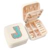 SANDJEST Personalized Jewelry Box, White Travel Jewelry Box with Initial J, Small Monogrammed Jewelry Case Organizer for Girls Women Teen Kids, Mini Travel Essentials Gifts for Birthday Christmas view 1