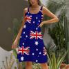 Zakqeik Women's Australian Flag Beach Sling Skirt Summer Midi Dress Party Casual Dress L view 4