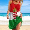 Zakqeik Women's Hungarian Flag Beach Sling Skirt Summer Midi Dress Party Casual Dress 5XL view 2