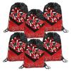 6 Pcs Cheer Drawstring Backpack Cheerleading Drawstring Gym Bags Cheerleader Gifts for Cheerleaders (Black&Red) view 1