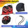 6 Pcs Cheer Drawstring Backpack Cheerleading Drawstring Gym Bags Cheerleader Gifts for Cheerleaders (Black&Red) view 2