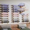 SUYUDD Yoga Mat Holder Wall Mount 9 Tier Yoga Mat Storage Rack Home Gym Organizer Shelf Yoga Mat Wall Holder Wood Yoga Mat Organizer view 3