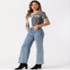 Allegra K Short Sleeve Tweed Jacket for Women Summer Crew Neck Button Front Cropped Cardigan X-Large Black view 3