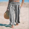 CUPSHE Women Pants Smocked Waist Pants Tapered Leg Pant Loose Fit Long Trousers Casual Beach,XL Black view 4