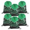 6 Pcs Cheer Drawstring Backpack Cheerleading Drawstring Bag Cheer Accessories Gifts for Cheerleaders (Green) view 1